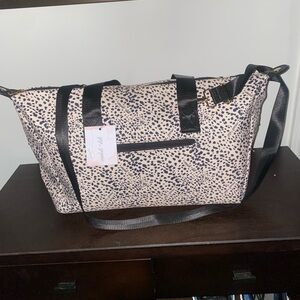 Stylish Black and Cream Travel Tote Bag